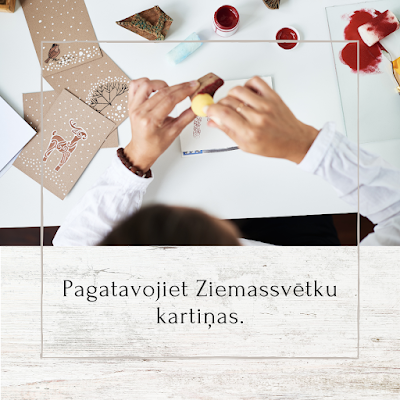 Pagatavojiet Ziemassvētku kartiņas.