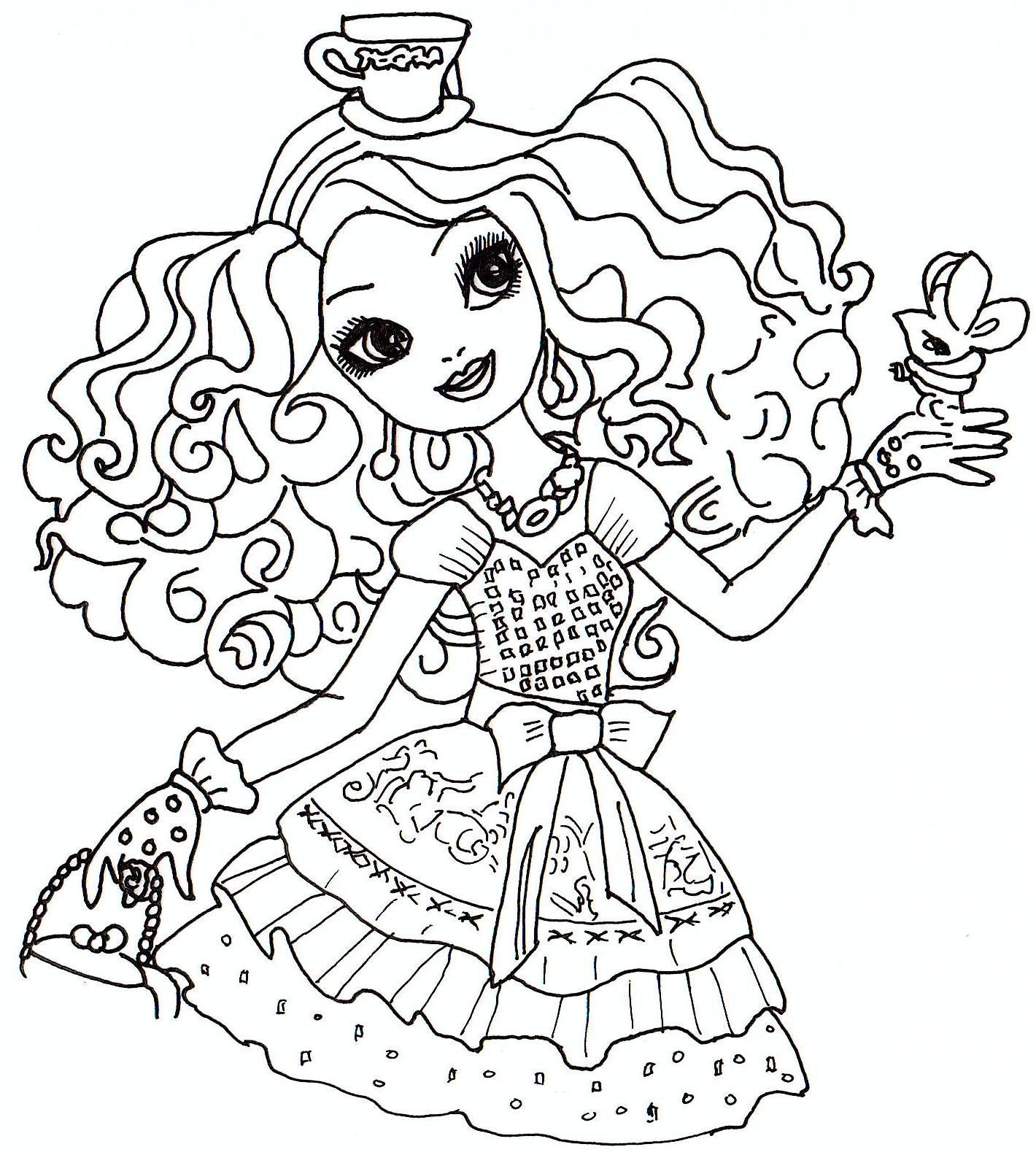 free printable ever after high coloring pages madeline