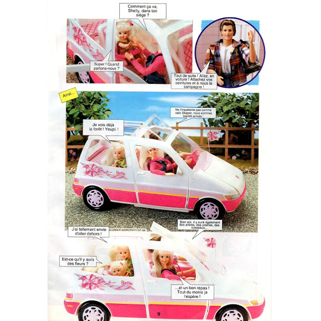 Troisième page du roman-photos de Barbie, un pique-nique à la campagne.