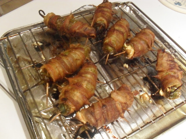 My Bacon-Wrapped Jalapeno Peppers Stuffed with Cream Cheese and Broiled