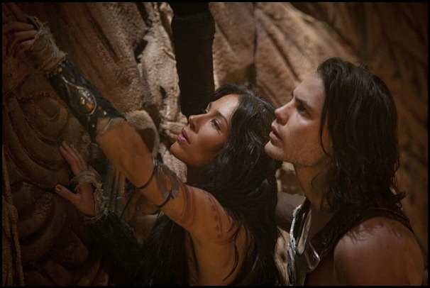 L to R: Dejah Thoris (Lynn Collins) and John Carter (Taylor Kitsch)