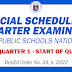 Official Schedule of 1st Quarter Examination in all Public Schools (SY 2022-2023)