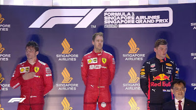 Podio GP Singapore 2019 (Imagen: formula1.com)