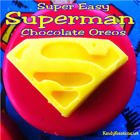 Easily make these chocolate covered oreos into fun Superman cookies for your next party.  With only a few ingredients and cool molds, you can be Super Mom faster than a speeding bullet.