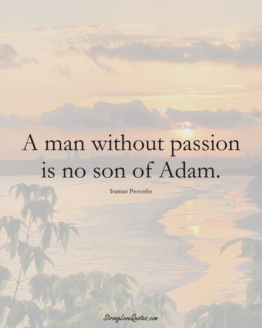 A man without passion is no son of Adam. (Iranian Sayings);  #MiddleEasternSayings