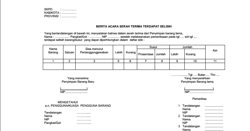 Contoh Berita Acara Excel - Shoe Susu