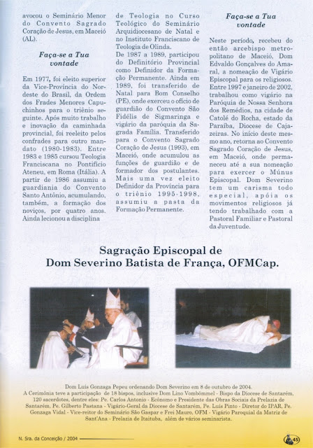 PROGRAMA DA FESTA DE NOSSA SENHORA DA CONCEIÇÃO – 2004 – Santarém – Pará - Brasil