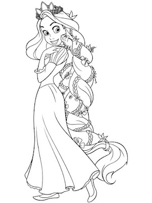 Desenhos de Rapunzel para colorir