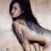 Arm and Back Body Tattoo Design She Poses Very Sexy and Beautiful