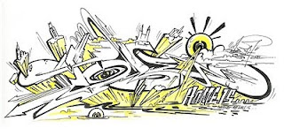 Graffiti Sketches with Yellow Shadow