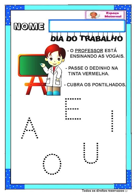 Dia do trabalhador,coordenação motora educação infantil