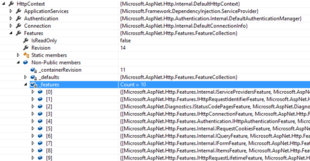HttpContext.Features en una petición normal