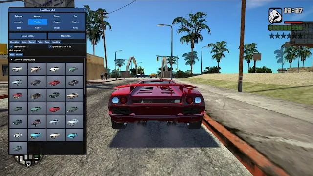 gta san andreas cheat menu 1.9