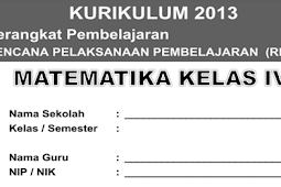 RPP Matematika Kelas 4 Kurikulum 2013 Revisi 2017 Semester 1