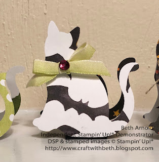 Craft with Beth: Stampin' Up! Halloween Cat Punch Treat Holder Hershey Kiss Toil and Trouble DSP Designer Series Paper