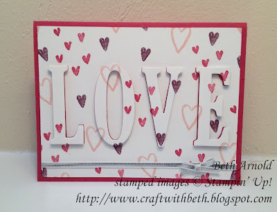 Craft with Beth: Eclipse card valentine valentine's day saint st stampin up technique designer series paper large letter framelits heart happiness stamp set