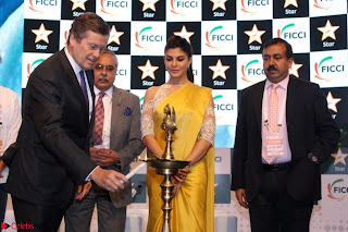 Gorgeous Jacqueline Siddharth Roy Kapur and Raj Nayak At FICCI FRAMES 2017 11.JPG