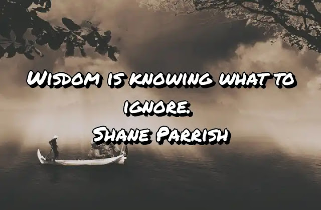 Wisdom is knowing what to ignore. Shane Parrish