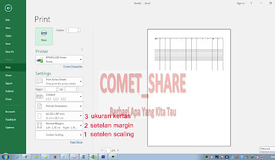 cara print exel agar tidak terpotong dengan Ms exel 2016