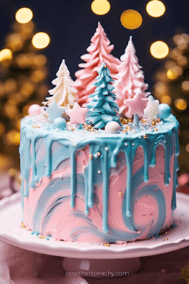 pretty tree theme Best 50+ Christmas Cakes to Lust After for Your Festive Party Ideas, Buttercream Frosting Holiday Homemade Cake Inspo to DIY. Dessert Ideas for Events