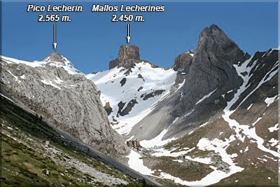 Bco. Estarrún, al fondo Pico Lecherin y los Mallos Lecherines