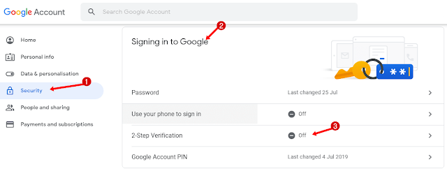 Gmail 2 Step Verification Enable Disable
