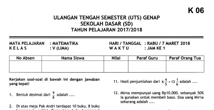 Berikut ini penulis sajikan Soal LatihanYang Di rangkum Untuk Pengunjung   KUMPULAN SOAL ULANGAN SEMESTER 1 UTS MATEMATIKA KELAS 1 SD YouTube