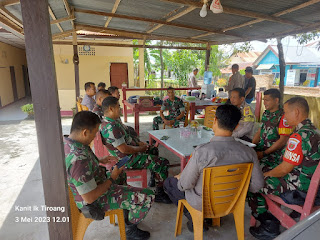 Jalin Sinergitas, Polsek Tiroang Gelar Coffee Morning Bersama Personil Koramil 1404-04 Paleteang