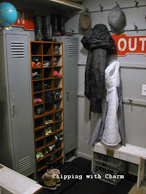 Chipping with Charm:  Basement Entry to "Coat Room"...www.chippingwithcharm.blogspot.com