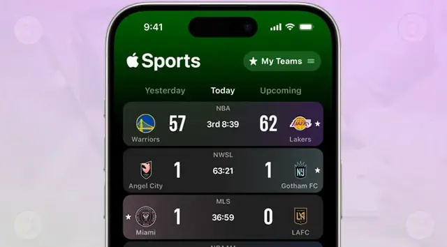 تطبيق Apple Sports