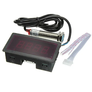 Digital Tachometer RPM Speed Meter Red LED Screen Proximity Switch Sensor NPN Hown - store