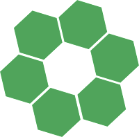 Single green hexagon flower