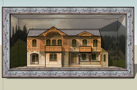 Old World European House in a Box Papercraft