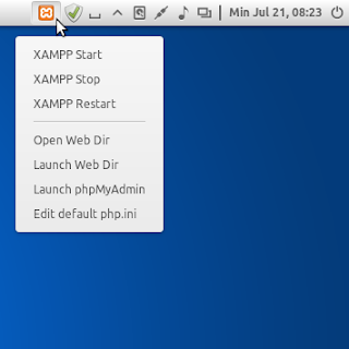 Tampilan XAMPP Panel Menu