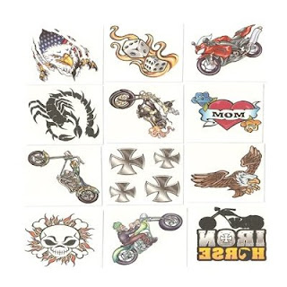 Road Warrior Motorcycle Tattoos Over 50 Assorted Temporary Tattoos