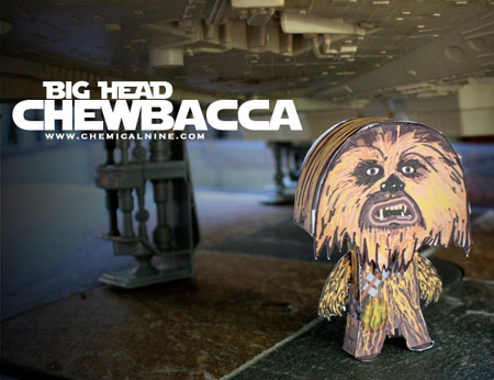 Big Head Chewbacca Paper Toy