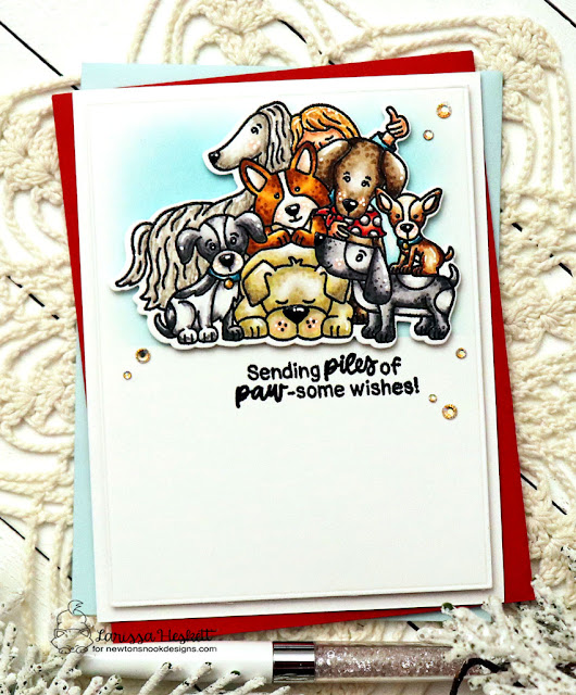 Sending Piles of Paw-some Wishes by Larissa Heskett for Newton's Nook Designs using Never Enough Dogs Stamp Set and coordinating Never Enough Dogs Die Set