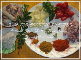 Village Style Mutton Bone / Elumbu Curry Ingredients