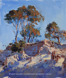 Newdegate Escarpment - plein air oil painting Andy Dolphin