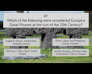 Which of the following were considered Europe’s Great Powers at the turn of the 20th Century? Answer choices include: Bulgaria, Greece, Montenegro, Bulgaria, Serbia; China, Japan, the Philippines, Korea, Vietnam; Morocco, Libya, Egypt, Sudan, Tunisia; Austria-Hungary, Germany, Italy, Great Britain, France, Russia
