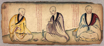 monks in Tibet sketch