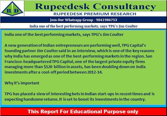 India one of the best performing markets, says TPG’s Jim Coulter - Rupeedesk Reports - 24.11.2022