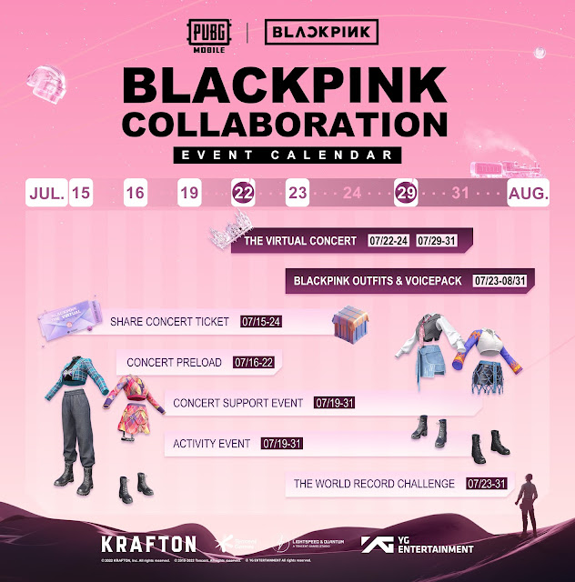 BLACKPINK x PUBG Mobile Collaboration Event Calendar 2022