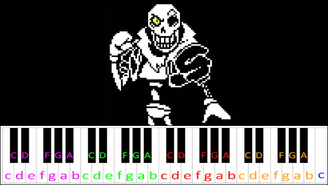 Backbone (Megalovania) Hard Version Piano / Keyboard Easy Letter Notes for Beginners