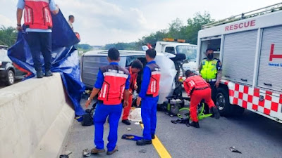 Terjadi Kecelakaan Tunggal di Tol Pekanbaru – Dumai, Diduga Pecah Ban, Satu Orang Meninggal Dunia