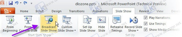 slideshow ribbon broadcast slide show