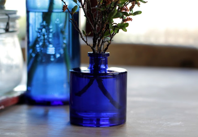 Upcycled Blue Vases