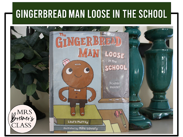 Gingerbread Man Loose in the School book activities unit with literacy printables, reading companion activities, lesson ideas, and a craft for Kindergarten and First Grade