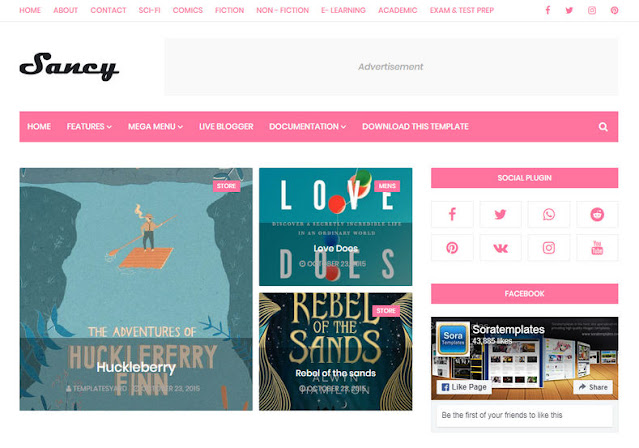 Sancy Blogger Template: free Download 2020