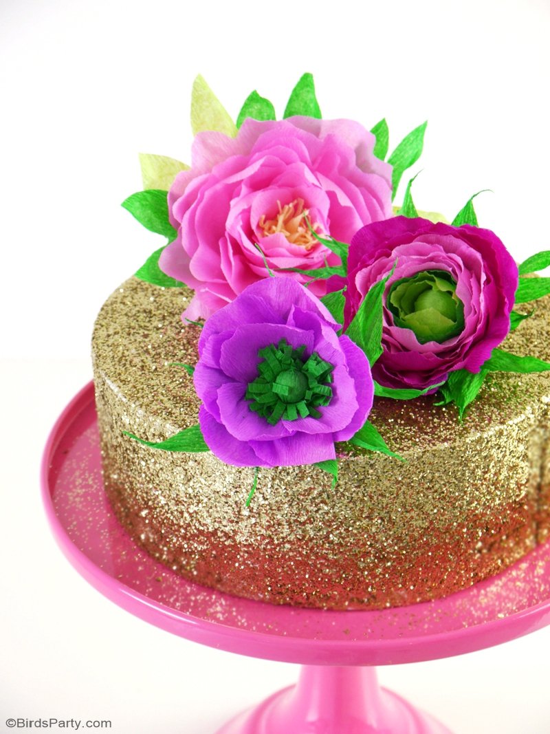 Diy Decoration De Gateau En Fleurs De Papier Fetes Party Printables